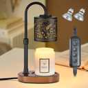 Dimmable Candle Warmer Lamp with Timer Adjustable Height for Scented Jar Candles Electric Candle Wax Melt Warmer for Home Decor Christmas Birthday Gifts for Women Mom(Hummingbird) (01-Black-Hummingbird)