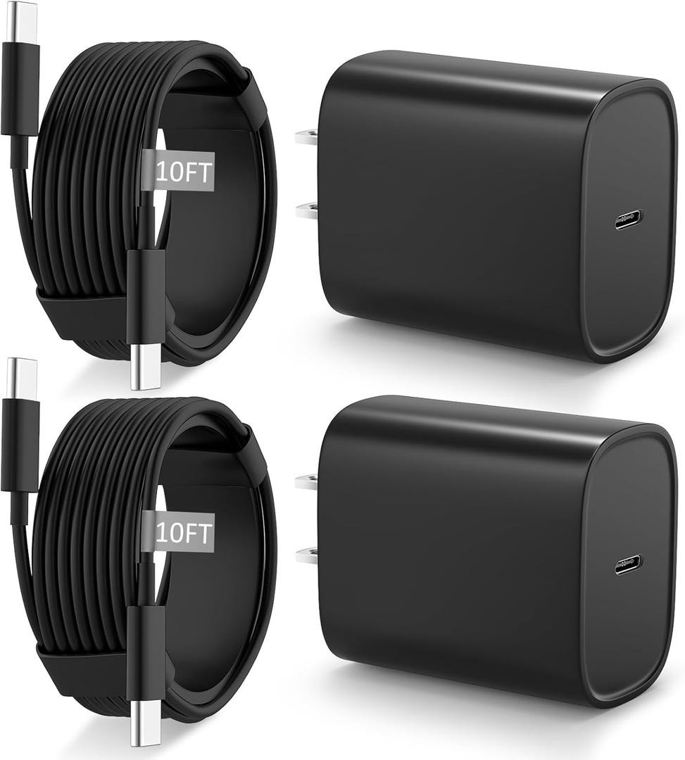 Phone 17 16 15 Charger Fast Charging Type C Chargers USB C Fast Charger Block & Phones 17 Charger Cord 10FT Long USB C Charging Cable for iPhone 17/17 Pro/17 Pro Max/Air/Phone 16 15 Pro Max,Black