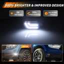 Front Side Marker Light Compatible with Fo-rd Maverick 2022 2023 2024 2025, [DOT] [IP67 Waterproof] White LED Sidemarker Lamp, Replace OEM #FO2550149, 1 Pair, Smoked Lens