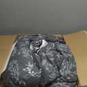 Bedsure California King Comforter Set - Charcoal Bed Set, 3 Pieces Cute Floral Bedding, 1 Soft Reversible Botanical Flowers Comforter and 2 Pillow Shams