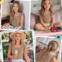 3 x Xaatren Girls' Ruffle Sleeve Tank | Square Neck Tops, Loose Fit, Summer, Kids, Teen, Casual, Basic, Solid, Cute, Sleeveless Shirts, Breathable, Vacations, 5-14Y