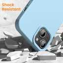 OuXul for iPhone 14 Case, iPhone 13 Case Shockproof Liquid Silicone Protective Phone Case with Soft Anti-Scratch Microfiber Lining Ultra Slim Drop Protection Phone Cover 6.1 inch(Ice Blue)