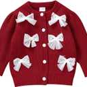 Infant Toddler Baby Girl Oversized Sweater Long Sleeve Sweaters Fall Winter Tops Clothes (Red)