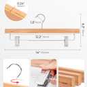 SMARTOR Natural Wooden Pants Hangers 20 Pack, Heavy Duty Skirt Hanger with 2-Adjustable Clips, Space Saving Shorts Hanger with 360Swivel Hook, Essential College Dorm Hangers for Jeans, Trousers