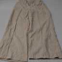 WDIRARA Women's High Waisted Straight Leg Corduroy Long Pants with Pockets (Medium, Apricot)