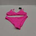 ZAFUL Women's Solid Spaghetti Strap Bralette Bikini Set Two Piece Swimsuit (Large, 1-magenta)