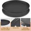 FillTouch 2 Pcs Restaurant Serving Trays PP Plastic Non Slip Rubber Lined Large Oval Tray for Kitchen Dining Room Cafeterias Fast Food Service (25 x 20 Inch,Black)