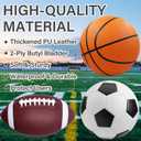 3-Piece Sports Balls Set, Includes Size 5 Basketball, Size 4 Soccer Ball, Size 6 Football & Pump, Sports Equipment Perfect Sports Gift for for Boys, Girls, Teens, and Adults