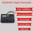 8330D3351 Digital Thermostat, Rv Thermostat Heat/Cool Wall-Mount Black