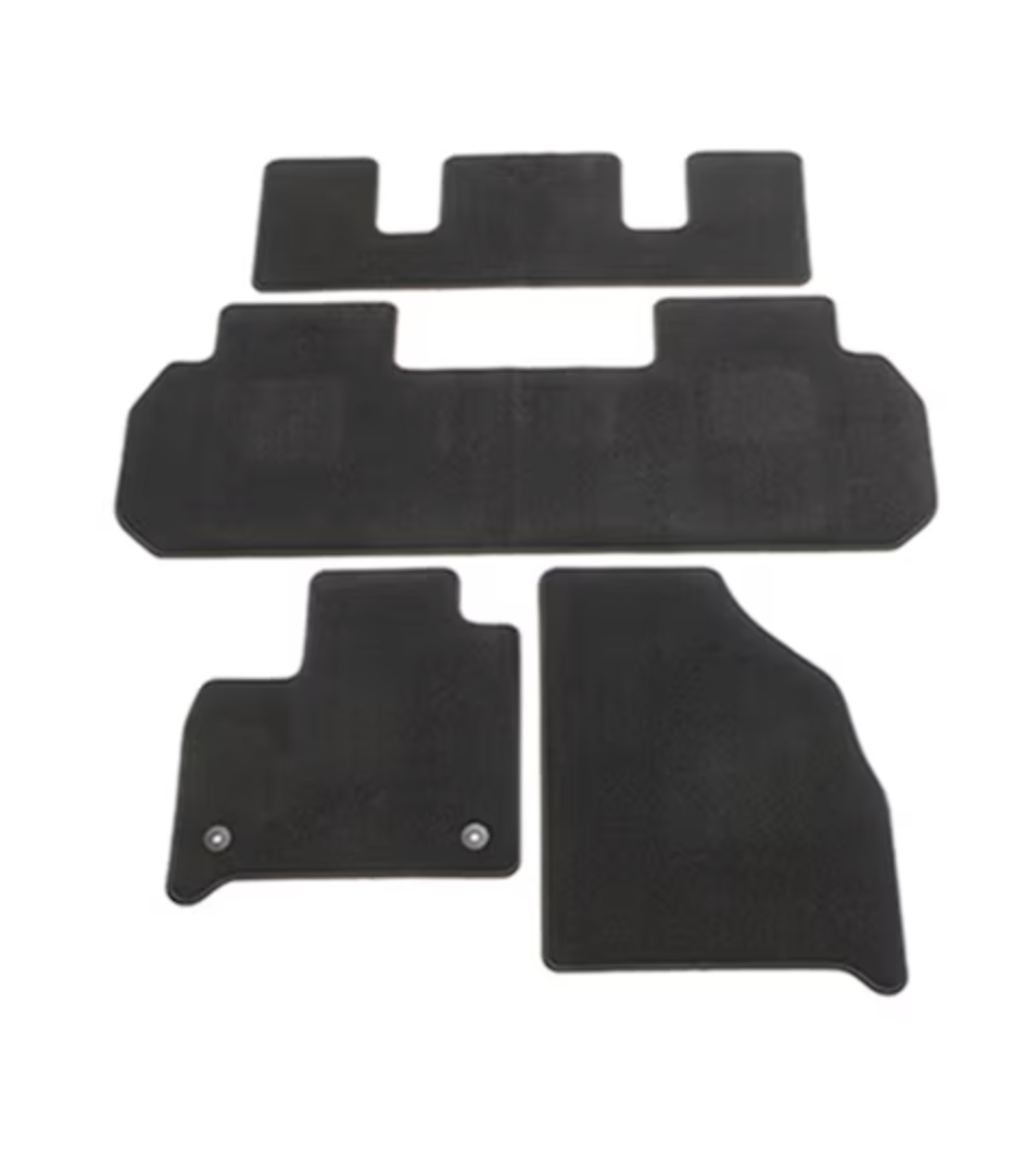First- and Second-Row Carpeted Floor Mat Package in Jet Black (for Models with Second-Row Captain's Chairs)