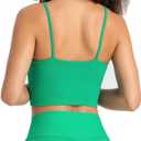 Lemedy Women Padded Sports Bra Fitness Workout Running Shirts Yoga Tank Top (Green, S)