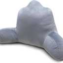 Reading Pillow for Adults - Back Support Cushion with Detachable Washable Cover for Sitting Up in Bed, on Couch, Sofa, or Floor - Dorm Essentials, Grey