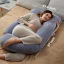 Momcozy Pregnancy Pillows for Sleeping, U Shaped Full Body Maternity Pillow with Removable Cover - Support for Back, Legs, Belly, HIPS for Pregnant Women, 57 Inch Pregnancy Pillow for Women, Grey