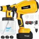 Cordless Paint Sprayer with Battery Powered,Spray Paint Gun with 2 of 2000mAh 2 of 800ML Containers 3 Copper Nozzles, Electric Paint Sprayer Gun for House Painting Furniture Cabinets Fence Wall Hom