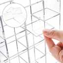 Jucoan 30 Grids Adjustable Rock Display Case, Clear Wall Mounted or Desktop Acrylic Rock Collection Organizer Display Shadow Box with Door for Arrowhead Rock, Crystal, Gems, Collectibles