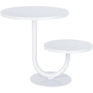2 Tier Cake Stand, Metal Cupcake Stand Dessert Display Trays of 10/8 Inch, Tall Cake Stand for Wedding, Baby Shower, Home Decor, Throw Events and Parties (White)
