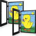 [2-Pack] Kids Frames, 8.5x11 Front Opening Kids Artwork Frames Changeable, Black Artwork Display Storage Frame for Wall, Holds 50 Pcs, for 3D Picture, Crafts, Children Drawing, Hanging Art, Portfolio