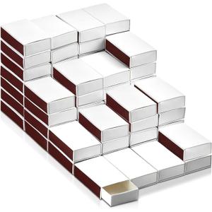100PCS Blank Match Boxes, 2.25 x 1.42 x 0.59in Bulk Blank Matchboxes DIY White Storage Containers Holders with Double-Sided Striker for Guests Wedding Bridal Shower Baby Shower (No Matches Included)