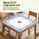 2 x Blue Floral Mahjong Mat Gifts 31.5 x 31.5 in, Vintage Blue and White French Country Mahjong Mat for Table, Non-Slip Noise Reduction Game Table Cover for Card Poker Dominoes Dice Board Games