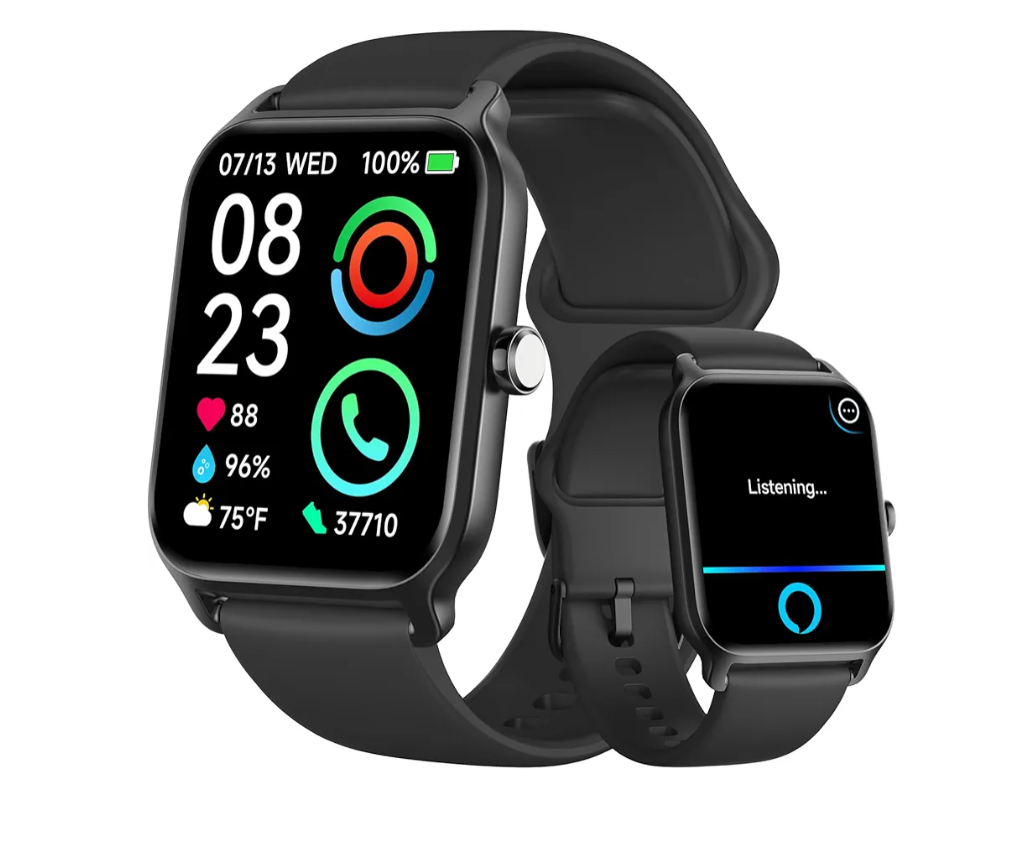 Fitpolo Smart Watches for Men Android & iPhone, Alexa Built-in [1.8" HD Screen] IP68 Waterproof Fitness Watch with Bluetooth Call (Answer/Make), Heart Rate/Sleep/SpO2 Monitor, 105+ Sports Tracker