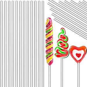 Vicenpal 120 Pcs 8 Inch Clear Acrylic Rods 1/8 Inch Diameter Acrylic Dowel Rods Round Plastic Strip Cake Topper Sticks for DIY Crafts Party Decorations Gardening