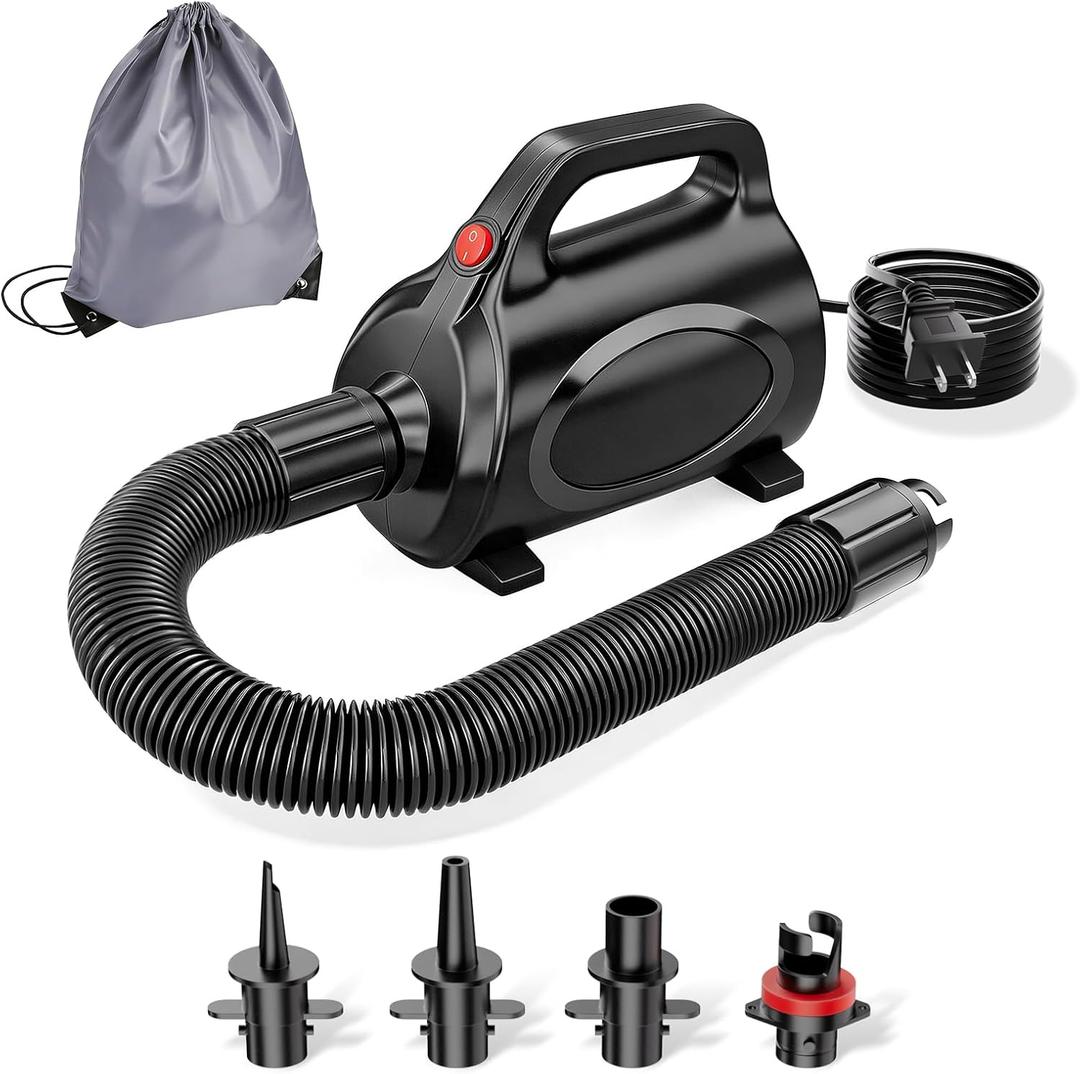 Electric Air Pump,Portable 4 Nozzles Air Mattress Pump,Quick Fill Inflator/Deflator Air Pump for Gymnastics Mat,Gymnastics,Air Bed,110-120V AC