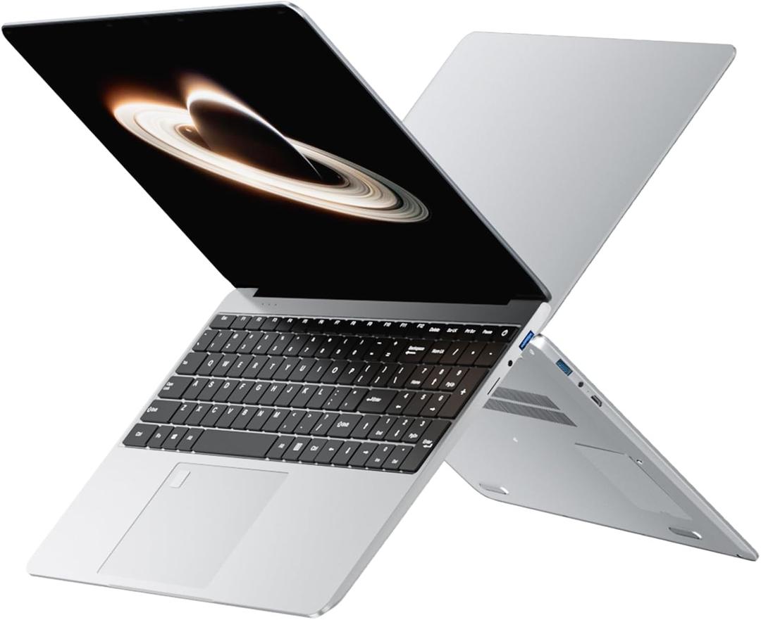 15.6 16GB RAM+512GB Laptop Computer, 4C4T N95 1.7-3.4GHz Win11 Notebook Computer, Fingerprint Reader, 8000mAh Battery PC, WiFi 2.4/5GHz, Bluetooth 4.2, Silver