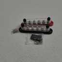 250A Bus Bar 12V Marine 6 x 5/16" (M8) Terminal Studs 12V-48V Power Distribution Block with Cover,with 6PCS Battery Lugs and 6PCS Heat Shrink Tubing Busbar for Boat Automotive Car