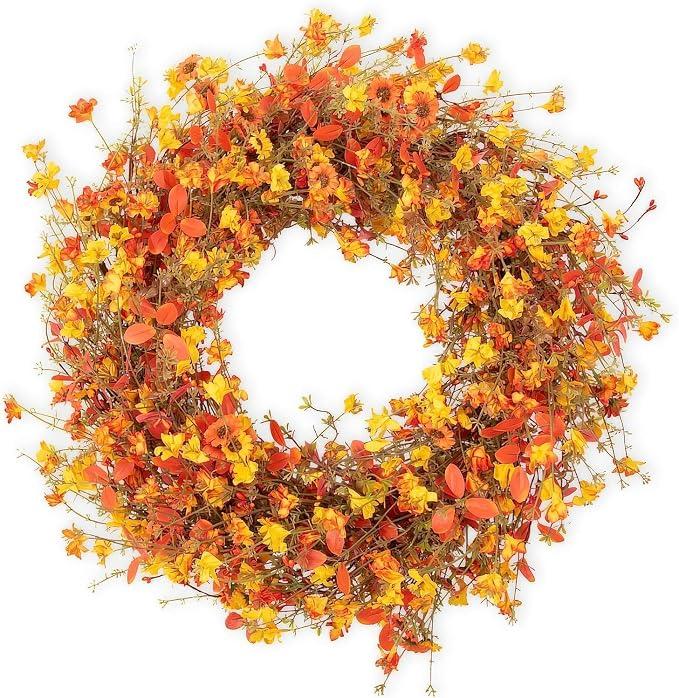 24 Inch Fall Wreaths for Front Door Boho Fall Wreath Rustic Autumn Wreath