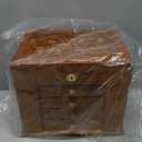 Changsuo Wooden Jewelry Box for Women, Organizer Box of Solid Wood with Lock and Key for Jewelries, Watches, Necklace, Ring, Lockable Storage Case (Cherry)