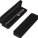 LETURE 2 Pieces Long Velvet Jewelry Chain Necklace Gift Box Set, Bracelet Storage Case, Jewellry Display Box for Wedding, Engagement,Proposal, Birthday and Anniversary (Black)