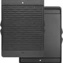 Half Size Griddle Insert Replacement Parts for Bull Grill 4 Burner Angus 47628 41628 41629 Grills Parts, Cast Iron Griddle Plate for Bull Premium 18249 18248, for Outlaw 30" 26038 26039 Gas Grill