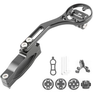 Bicycle Computer Mount - Left/Right Switchable Handlebar Stem GPS Holder with 4 Bases | Universal Road Bike Action Camera Mount Bicycle Light Bracket