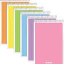 Oxford Steno Spiral Notebooks, Top Bound Steno Pads, 6x9 Inches, Gregg Ruled for Lists, White Paper, Asst. Pastel Covers, 80 Sheets, 6 Pack (1007112)