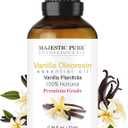 Majestic Pure Essential Oil with Glass Dropper - 100% Pure and Natural - Essential Oils for Diffuser, Aromatherapy, Soap and Candle Making, Vanilla Essential Oil, Vanilla Oil, 0.3 Fl Oz