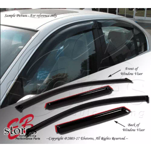 For 2003-2010 BMW X3 Smoke Outside-Mount Window Visor Rain Guard 4pcs Set
 21"x3 1/4" ( Black )