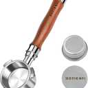 51mm Bottomless Portafilter 3 Ears Compatible with Delonghi Dedica EC680/EC685/EC885 and SMEG, EUPA Espresso Machines, Espresso Naked Bottomless Portafilter with Puck Screen and 18g Filter Basket-Wood