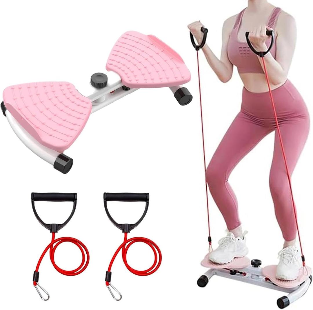 Waist Twister Machine with Resistance Bands - 300 lbs Weight Capacity, Non-Slip Twist Board, Noiseless Abdomen Twister for Belly Fat Loss, Home Gym Equipment for Women/Men
