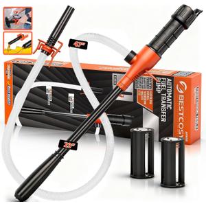 Portable Transfer Pump Battery Operated Electric Siphon Pump for Gas, Fuel, Diesel, Water Transfer 2.8 GPM Flow Oil Extractor, 47 Inches Hose-Easy to Use Hand Fuel Pump, Multi-Use Siphon Transfer Pump (1 Pack of Orange)