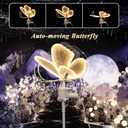 Wedding Moving Butterfly Floor Lamp: LED Electric Wings Light - Table Butterflies Decoration & Adjustable Height - Stand Decor for Birthday Party Christmas Tree Baby Bridal Shower (2, 25 CM/9.8 In)