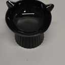 Ceramic Raised Cat BowlTilted Raised Bowl Anti Vomit for Indoor Cats Whisker Friendly Pet Feeder for Cats Puppies, Microwave and Dishwasher Safe (Black)
