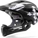 Kids Full Face Helmet Convertible Toddler Bike Helmets with Detachable Chin Guard Boys Girls 4-10 Years Skateboard Scooter Balance Bike BMX MTB Bicycle