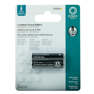Jasco Power Gear NiMH Rechargeable Cordless Phone Battery for Multiple Brands, 2.4V, 550mAh (76568)