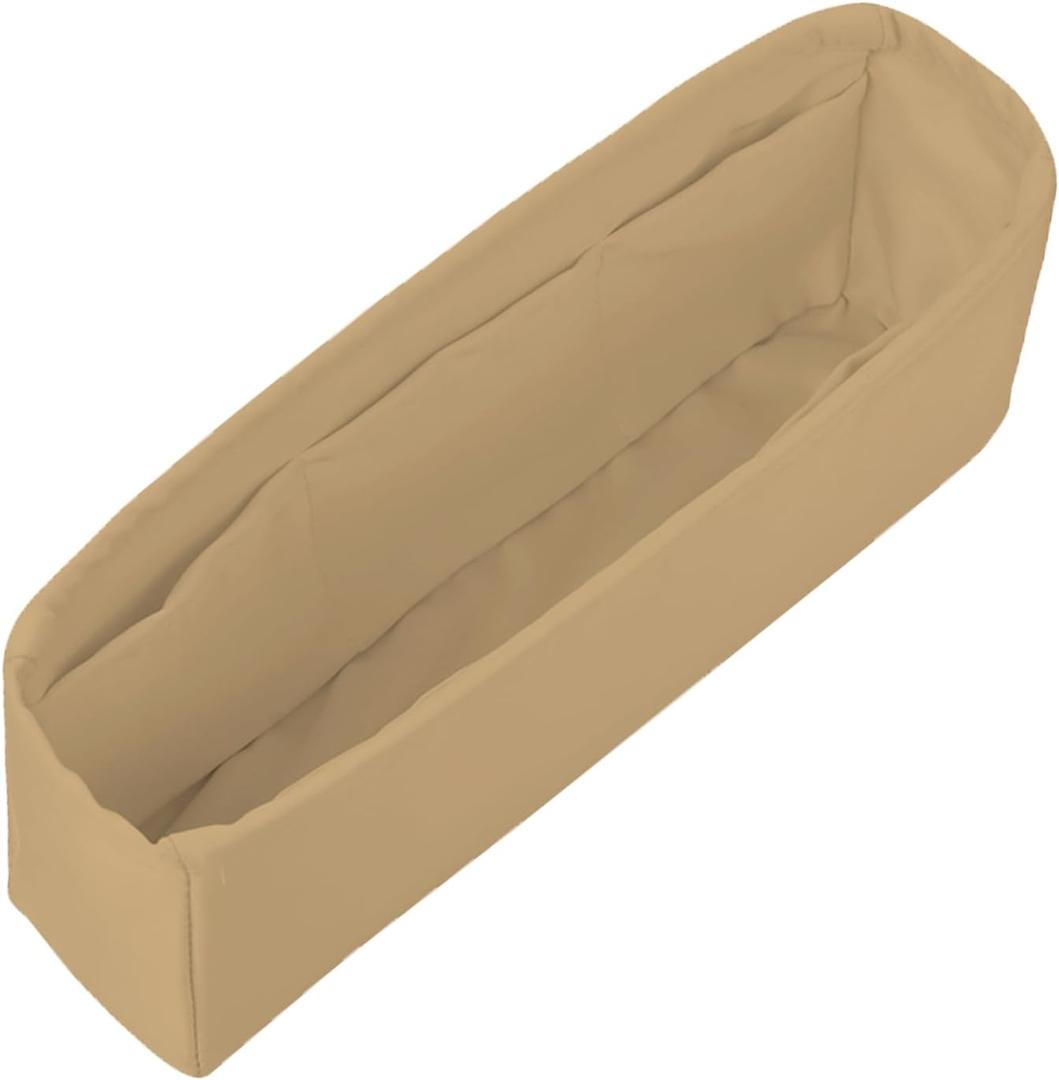 Purse Insert for Chanel 2.55 Large Bags, Satin Purse Organizer, Lightweight and Soft Touch Bag Shaper with Pockets for Storage (Large 2.55, Beige)