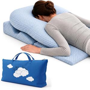 Cooling Fabric Adjustable Massage Pillow Face Down,Post Surgery Recovery: Eye/Vitrectomy/BBL,Stomach/Face Down Sleeping,3-Vent Design,Maximum Airflow,Washable Pillow Guards,Storage Bag