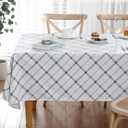 Heavy Duty Vinyl Tablecloth with Flannel Backing Waterproof Oil-Proof Plastic Table Cloth Stain-Resistant Wipeable Rectangle or Square Table Cover for Indoor and Outdoor (Green Plaid，60x102 Inch)