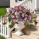 Hommyea Artificial Flowers for Outdoor Decor 2 Pcs Silk Fake Flowers, UV Resistant Faux Flowers for Outdoor Planters No Fade Spring Summer Flowers for Home Porch Garden Patio Yard Decorations