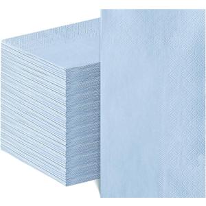 NatNarr 120 Pcs Light Blue Napkins Disposable Blue Dinner Napkin Decorative Guest Bathroom Napkins Baby Blue Paper Napkins for Wedding, Baby Shower, Bathroom, Kithchen