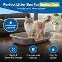 KittyGoHere Senior Cat Litter Box 1 Pack, Large Misty Gray Low Entrance Kitty Litter Box, Sized for Cats Comfort, Perfect for Senior and Arthritic Cats, Made in USA