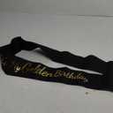 It's My Golden Birthday Sash, Black Birthday Sash Shining Glitter Cloth Gold Birthday Sash with Safety Pin Soft Golden Birthday Sash for Men Women Birthday Party Favors